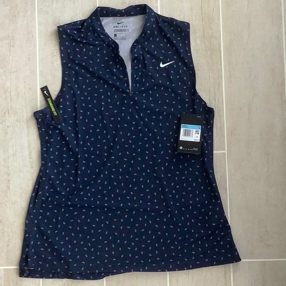 NWT Nike Women's Sleeveless Golf Polo Medium Navy
